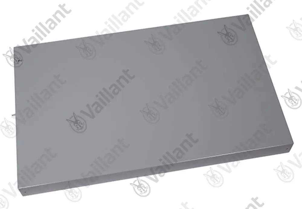 Grauer Deckel von Vaillant, rechteckige Form, flache Oberfläche, geeignet für Abdeckungen oder Gehäuse.